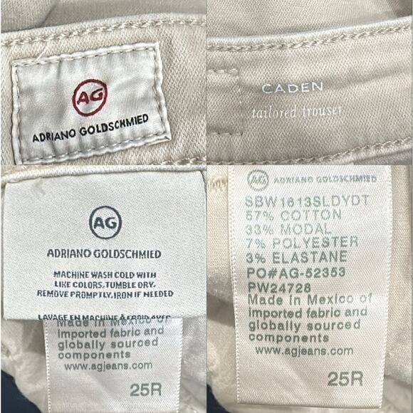 AG Adriano Goldschmied Caden Tailored Trouser Light Taupe Size 25 Career Office - Picture 10 of 11